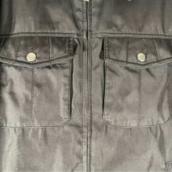 London Fog Beaverton Contrast Collar Black Zip Up Coat Jacket Mens Size Small - Picture 6 of 10